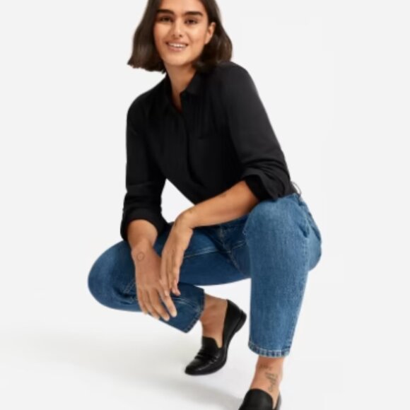 EUC! Everlane The Double-Gauze Relaxed Shirt - Black - Picture 3 of 8